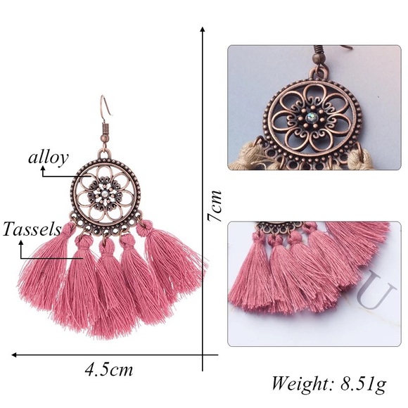 RESTOCKING🎉Boho Festival bronze tassel earrings🌸 - Picture 2 of 2